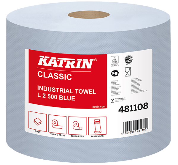 Katrin Putzpapier L, 2-lagig, blau, 22x36 cm, 2x500 Blatt, Art.-Nr. 481108